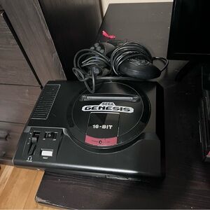 Sega Genesis 16-bit game console with 2 controllers, power cord, System